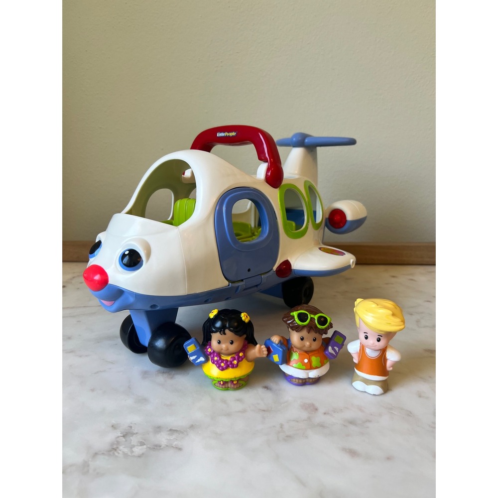 Fisher-Price Little People Lil' Movers Airplane with 3 Figures 2005 WORKS